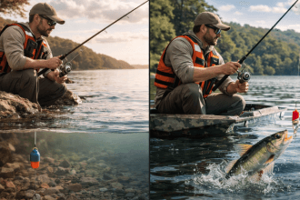 A pesca de fundo e a pesca de superfície possuem técnicas e objetivos distintos, explica Joel Alves.