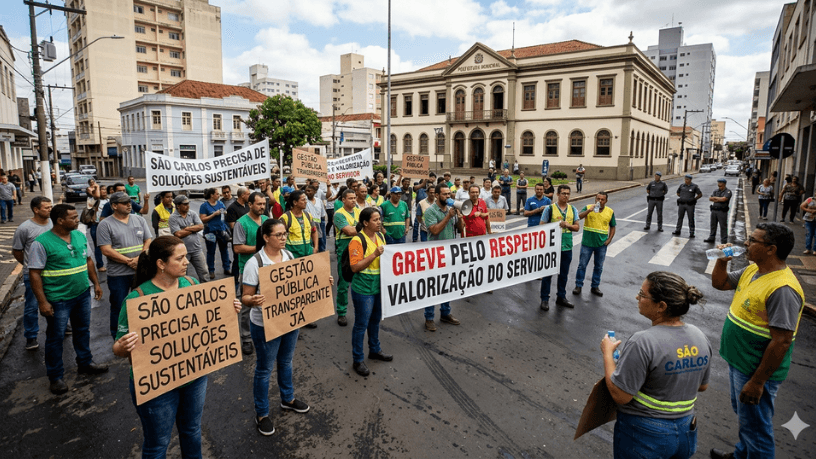 Greve em São Carlos expõe desafios da gestão pública e pressiona por soluções sustentáveis